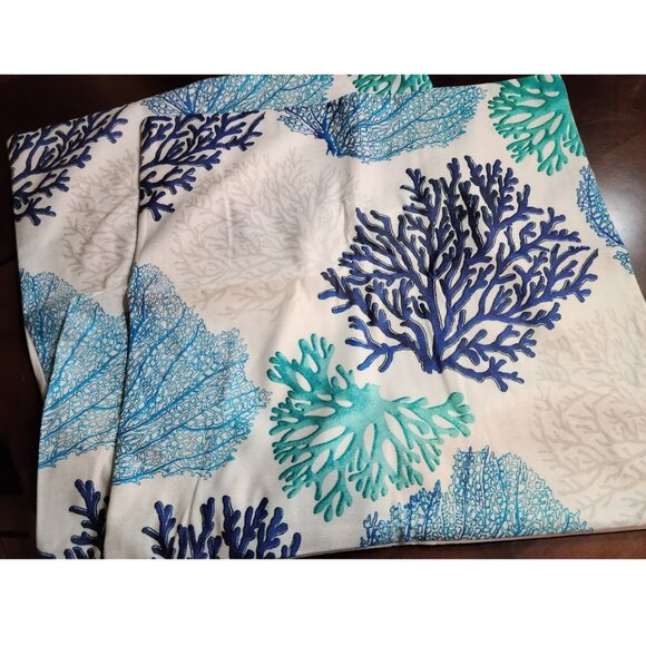 Beach Pillow Covers Soft Cases Set Coastal Cottage Decor Nautical Decoration 18" - Picture 9 of 15